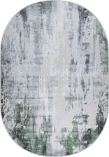 Ковер 37107A, 1,5*3, OVAL, GREEN FLS / L.GREY